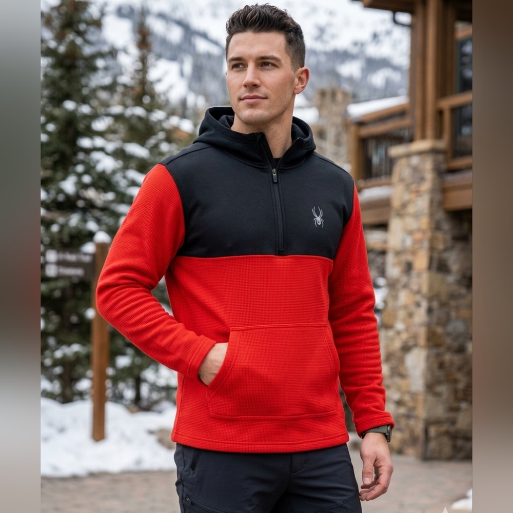 NWT Spyder Fleece Lined Qusrter Zip Hoodie
